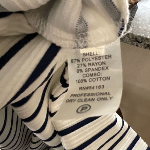 New Tommy Hilfiger Women Sz 16 Dress White Lace Navy Striped Sleeveless Sheath - Picture 12 of 12